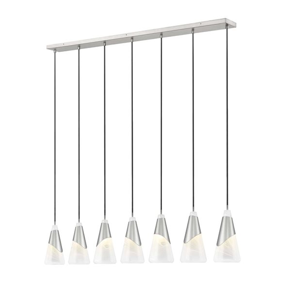 Z-Lite Aimie Brushed Nickel Modern 7-Light Linear Chandelier