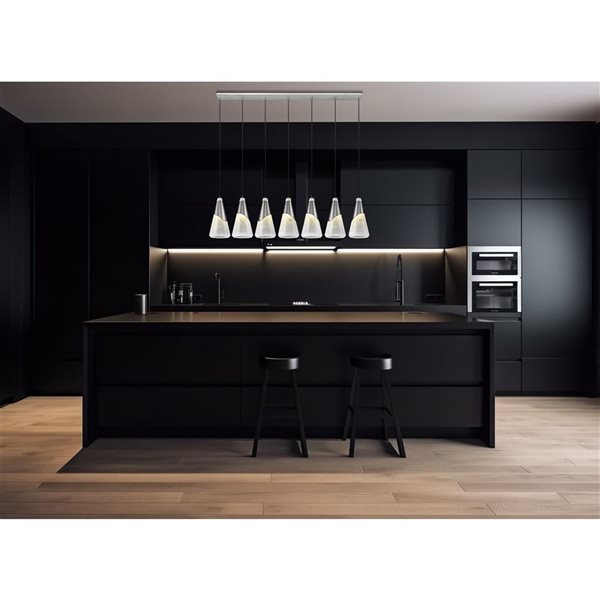 Z-Lite Aimie Brushed Nickel Modern 7-Light Linear Chandelier