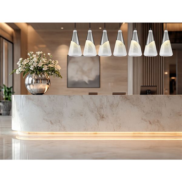 Z-Lite Aimie Brushed Nickel Modern 7-Light Linear Chandelier