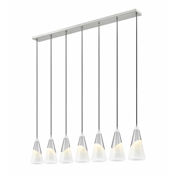 Z-Lite Aimie Brushed Nickel Modern 7-Light Linear Chandelier