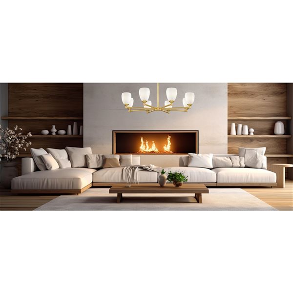 Z-Lite Oren Modern Gold Transitional 8-Light Shaded Chandelier