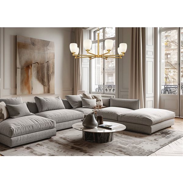 Z-Lite Oren Modern Gold Transitional 8-Light Shaded Chandelier