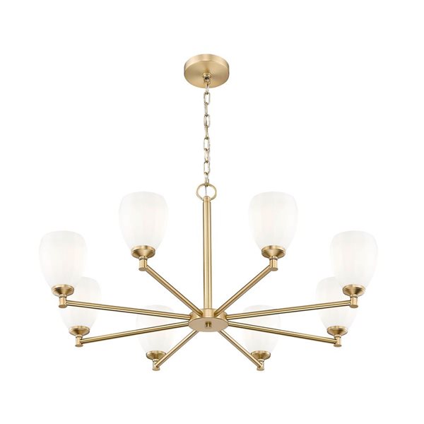 Z-Lite Oren Modern Gold Transitional 8-Light Shaded Chandelier