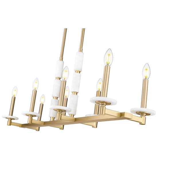Z-Lite Kaden Modern Gold Transitional 8-Light Linear Chandelier