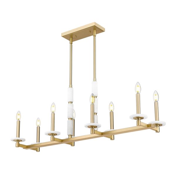 Z-Lite Kaden Modern Gold Transitional 8-Light Linear Chandelier