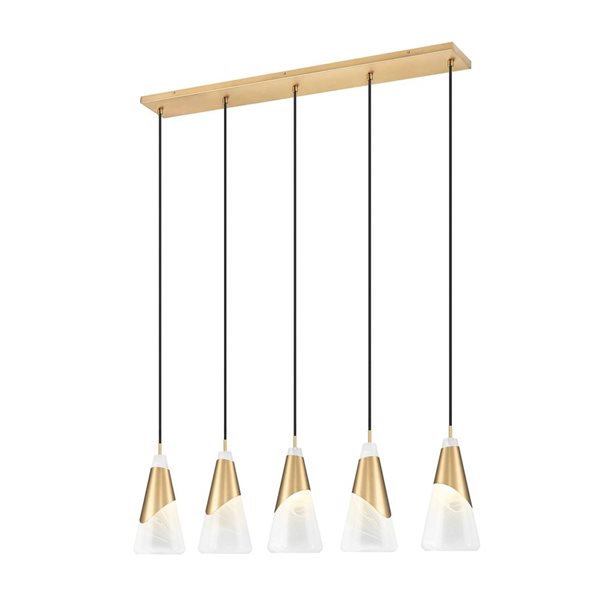 Z-Lite Aimie Modern Gold Modern 5-Light Linear Chandelier