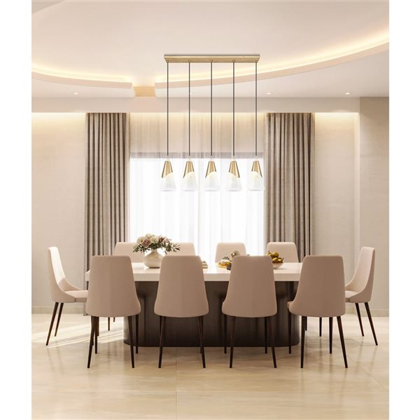 Z-Lite Aimie Modern Gold Modern 5-Light Linear Chandelier
