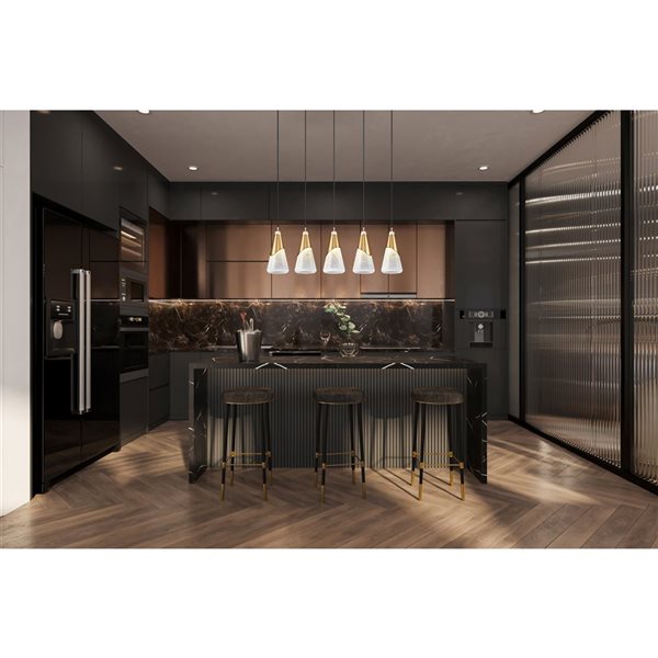 Z-Lite Aimie Modern Gold Modern 5-Light Linear Chandelier