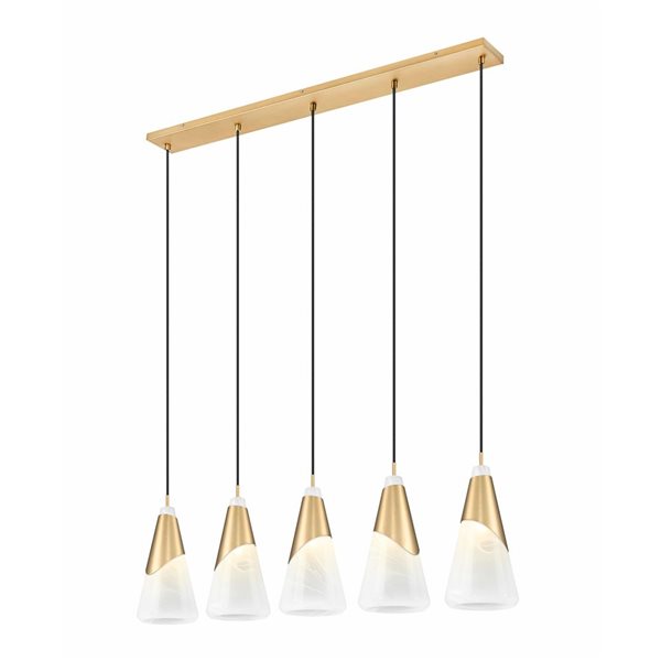 Z-Lite Aimie Modern Gold Modern 5-Light Linear Chandelier
