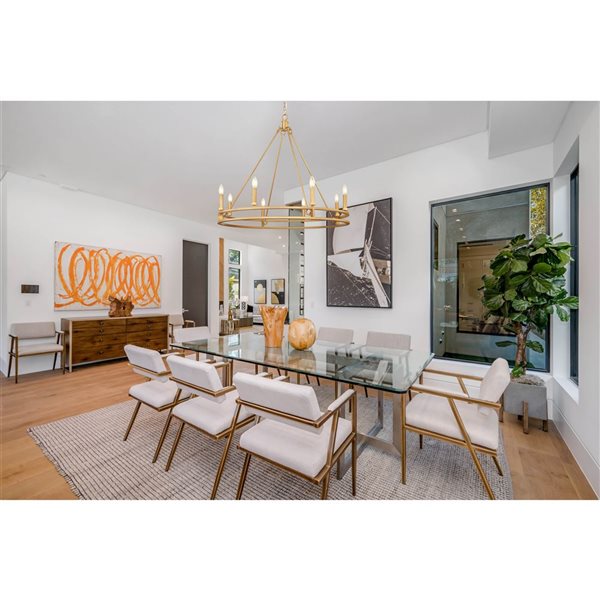 Z-Lite Dennison Signature Brass Transitional 8-Light Candle Chandelier