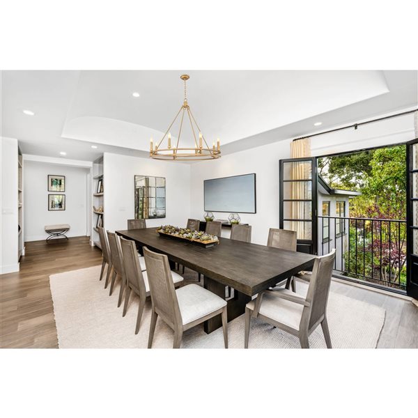 Z-Lite Dennison Signature Brass Transitional 8-Light Candle Chandelier