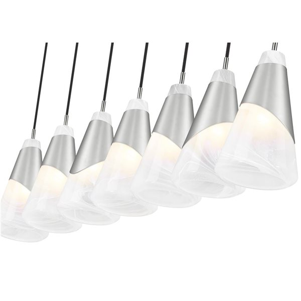 Z-Lite Aimie Brushed Nickel Modern 7-Light Linear Chandelier