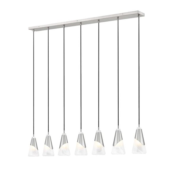 Z-Lite Aimie Brushed Nickel Modern 7-Light Linear Chandelier