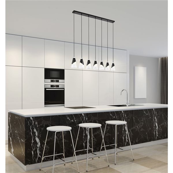 Z-Lite Aimie Brushed Nickel Modern 7-Light Linear Chandelier