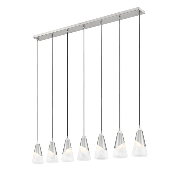 Z-Lite Aimie Brushed Nickel Modern 7-Light Linear Chandelier