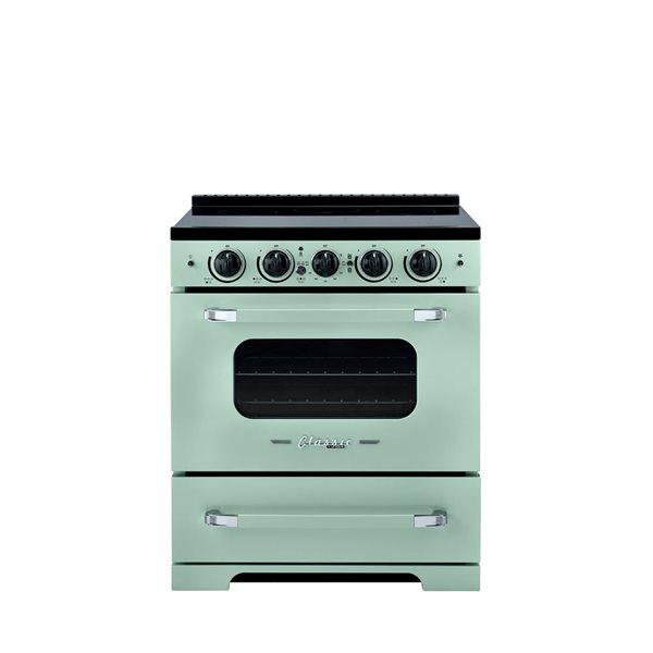 Unique Appliances Classic Retro 30-in Induction Range - Summer Mint Green