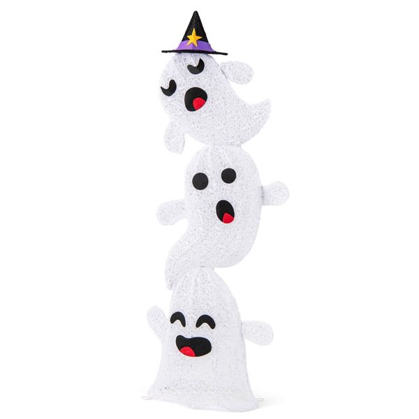 Costway 4-ft H Light-Up Ghosts Halloween Yard Decorations w/ Built-in LED Lights