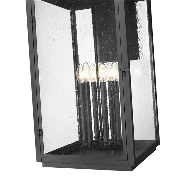 Z-Lite Hartwell 6-Light 36-in H Sand Black Hardwired E-12 Base Outdoor Wall Light