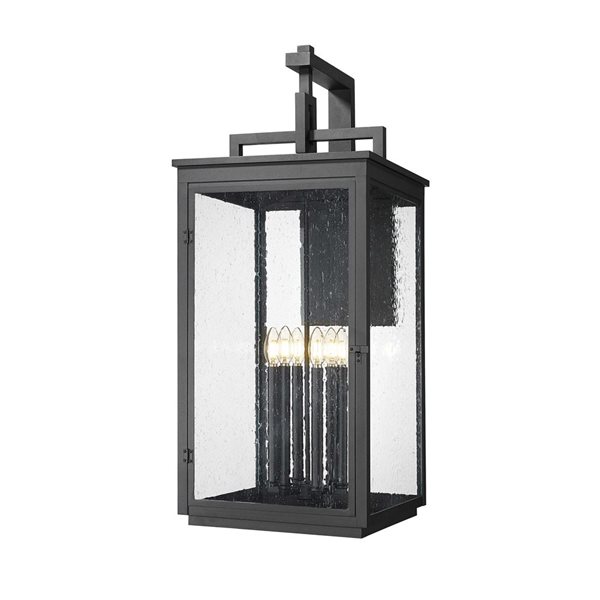 Z-Lite Hartwell 6-Light 36-in H Sand Black Hardwired E-12 Base Outdoor Wall Light