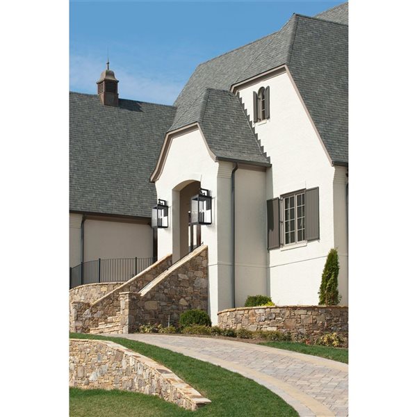 Z-Lite Hartwell 6-Light 36-in H Sand Black Hardwired E-12 Base Outdoor Wall Light