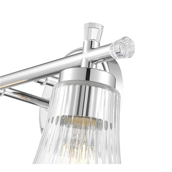 Z-Lite Belle 2-Light Polished Chrome LED Vanity Light w/ Clear Glass Shade