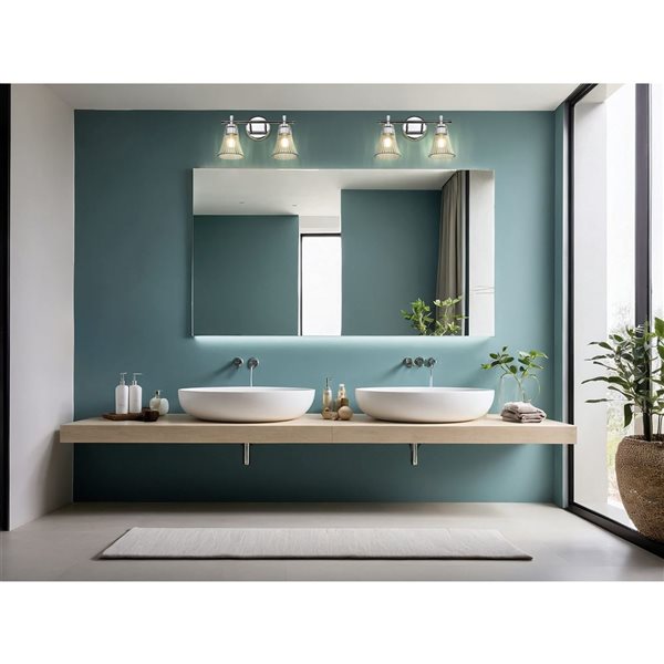 Z-Lite Belle 2-Light Polished Chrome LED Vanity Light w/ Clear Glass Shade