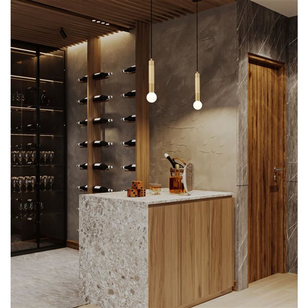 Z-Lite Stari 1-Light Standard Gold Industrial Linear Cord Pendant Light