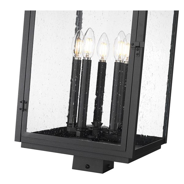 Z-Lite Hartwell 5-Light 23-in H Sand Black Outdoor Light Post Lantern Mount Fixture