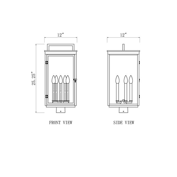Z-Lite Hartwell 5-Light 23-in H Sand Black Outdoor Light Post Lantern Mount Fixture