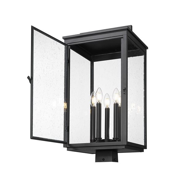 Z-Lite Hartwell 5-Light 23-in H Sand Black Outdoor Light Post Lantern Mount Fixture