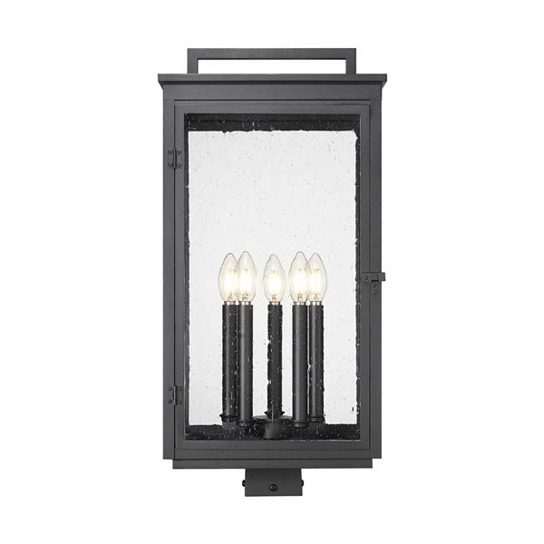 Z-Lite Hartwell 5-Light 23-in H Sand Black Outdoor Light Post