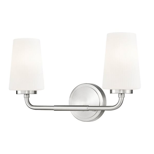 Z-Lite Montford 2-Light Brushed Nickel LED Vanity Light w/ Opal Glass Shade