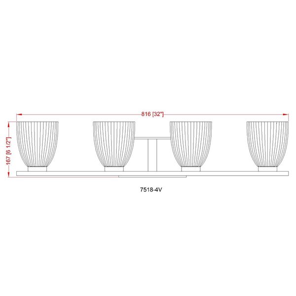 Z-Lite Naya 4-Light Matte Black LED Vanity Light w/ Opal Glass Shade