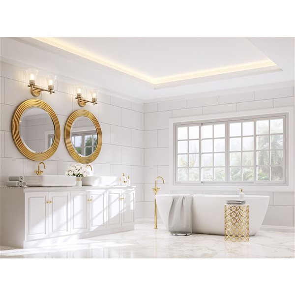 19181 BK/CLR×2　19221Y DR×2　19122 BK BK/P Z-Lite Belle 2-Light Matte Black LED Vanity Light w/ Clear
