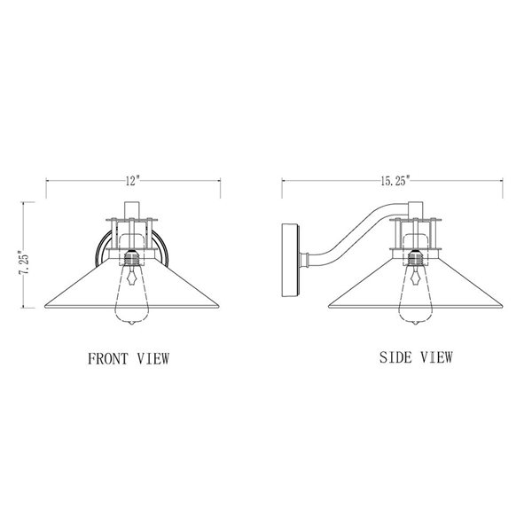 Z-Lite RLM 1-Light 7-in H Sand Black Hardwired E-26 Base Outdoor Wall Light