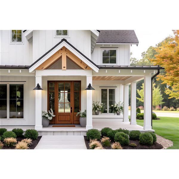 Z-Lite RLM 1-Light 7-in H Sand Black Hardwired E-26 Base Outdoor Wall Light