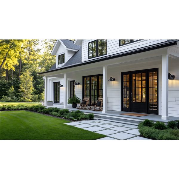 Z-Lite RLM 1-Light 7-in H Sand Black Hardwired E-26 Base Outdoor Wall Light