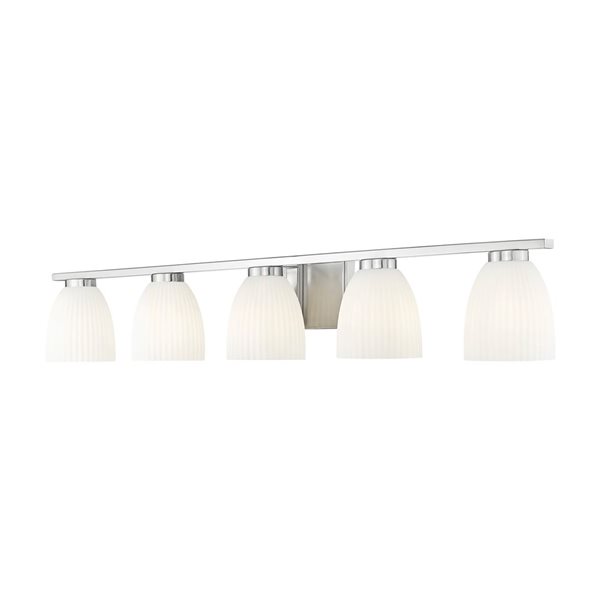 Z-Lite Naya 5-Light Brushed Nickel LED Vanity Light w/ Opal Glass Shade