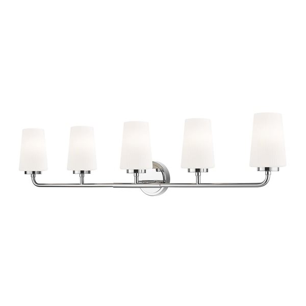 Z-Lite Montford 5-Light Polished Chrome LED Vanity Light w/ Opal Glass Shade