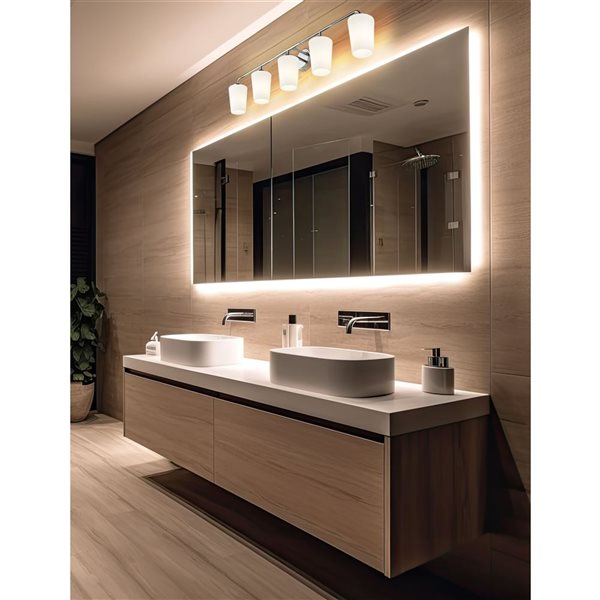 Z-Lite Montford 5-Light Polished Chrome LED Vanity Light w/ Opal Glass Shade