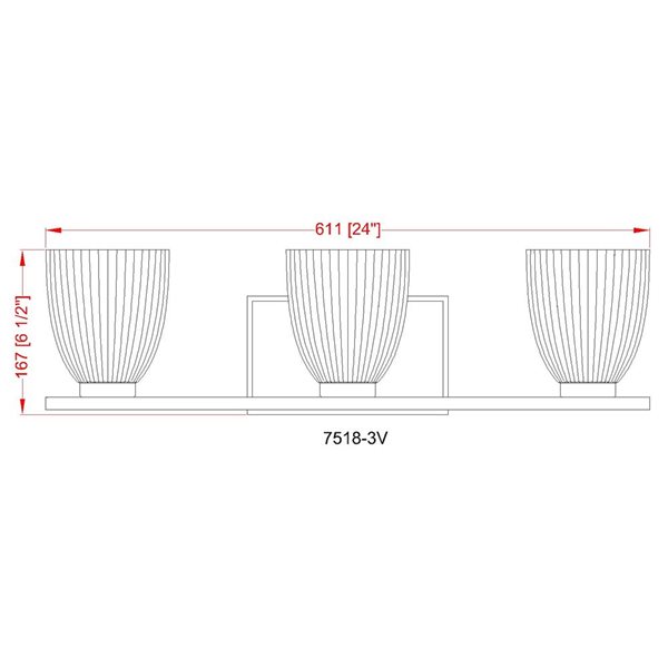 460㎖ OPAL R III Z-Lite Naya 3-Light Matte Black LED Vanity Light w/ Opal
