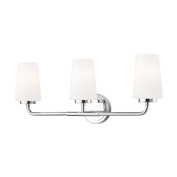 Z-Lite Montford 3-Light Polished Chrome LED Vanity Light w/ Opal Glass Shade