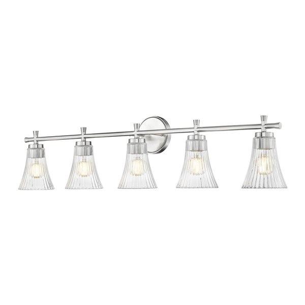 Z-Lite Belle 5-Light Brushed Nickel LED Vanity Light w/ Clear Glass Shade