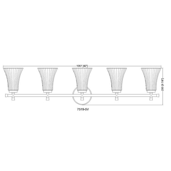 Z-Lite Belle 5-Light Brushed Nickel LED Vanity Light w/ Clear Glass Shade