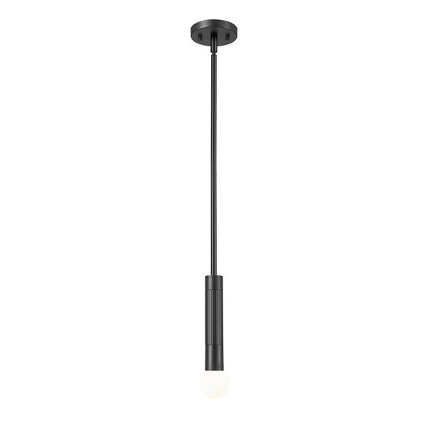 Z-Lite Stari 1-Light Standard Matte Black Industrial Downrod