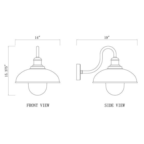 Z-Lite RLM 1-Light 15.5-in H Sand Black Hardwired E-26 Base Outdoor Wall Light