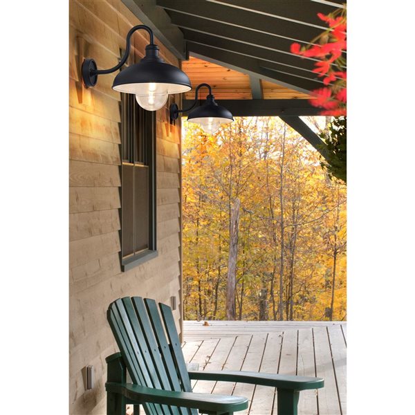 Z-Lite RLM 1-Light 15.5-in H Sand Black Hardwired E-26 Base Outdoor Wall Light