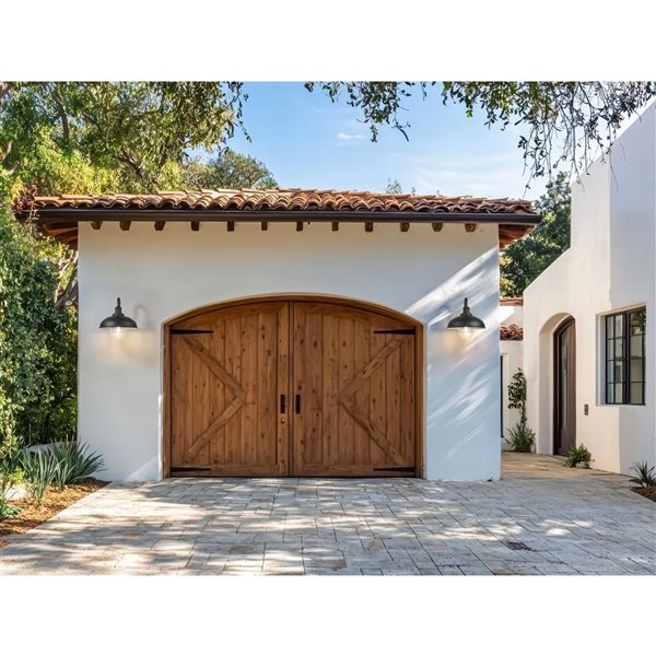 Z-Lite RLM 1-Light 15.5-in H Sand Black Hardwired E-26 Base Outdoor Wall Light