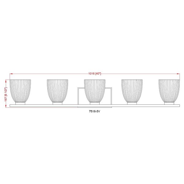 Z-Lite Naya 5-Light Matte Black LED Vanity Light w/ Opal Glass Shade