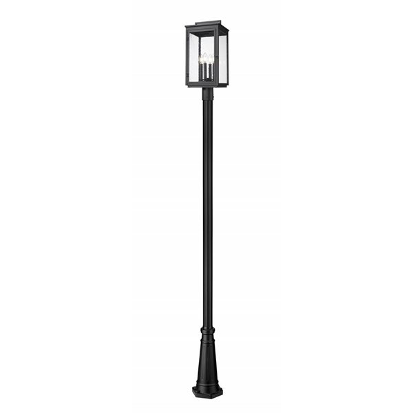 Z-Lite Hartwell 4-Light 117-in H Sand Black Hardwired LED Outdoor Post Mounted Fixture